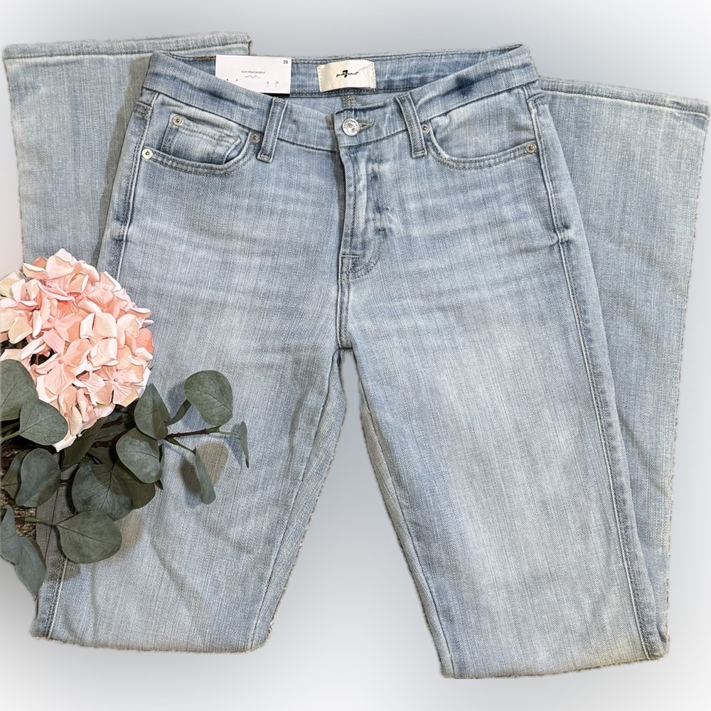7 For All Mankind Blue Boot Cut Jeans